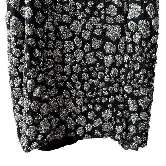 Vintage 1980s Beaded Silk Evening Dress and Organza Coat Outfit Size XXL Black - Picture 11 of 16